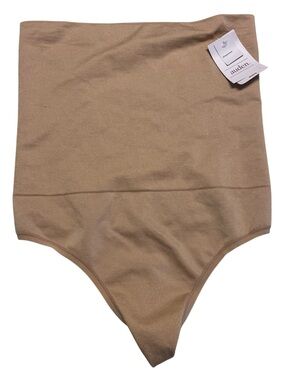 Auden Shapewear Womens XL High Waisted Thong Panty Shaping Tan Nude New NWT